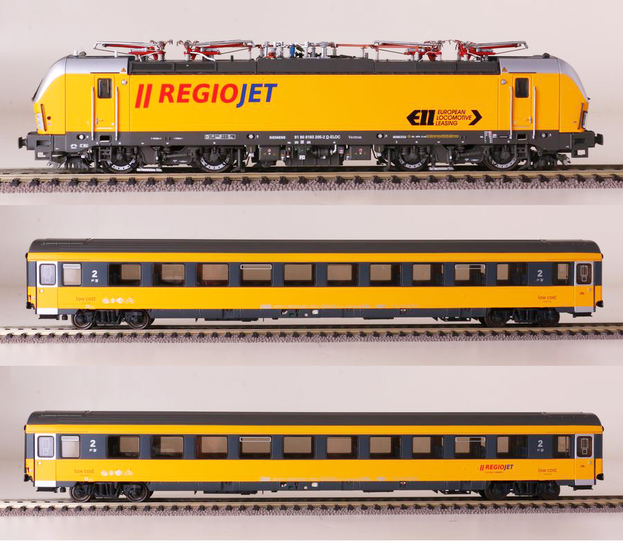 LS Models 18000  3 piece set: "REIOJET" Electric locomotive Vectron and 2 passenger cars