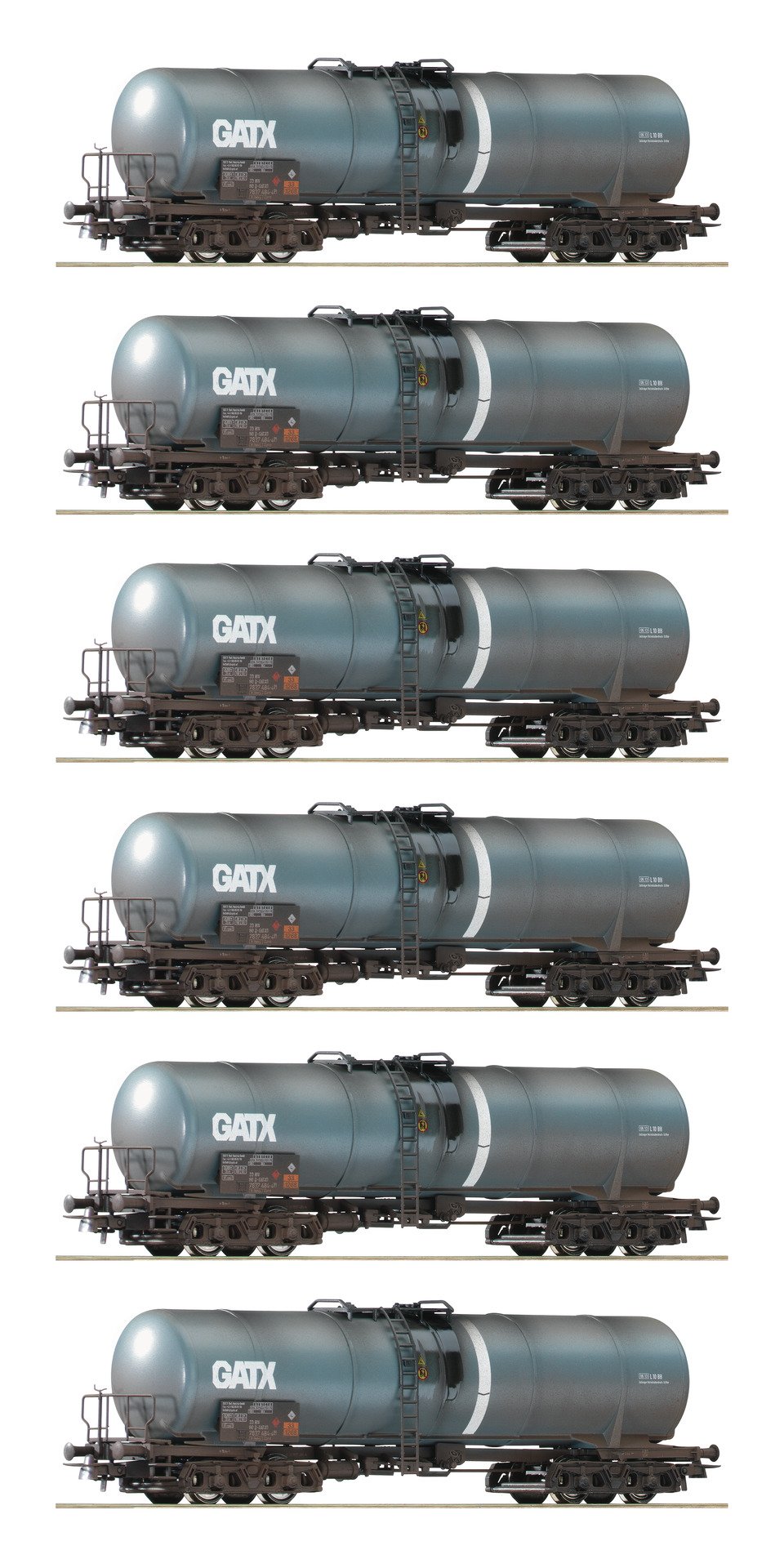 Roco 75972  6 Tank wagons weathered, "GATX"