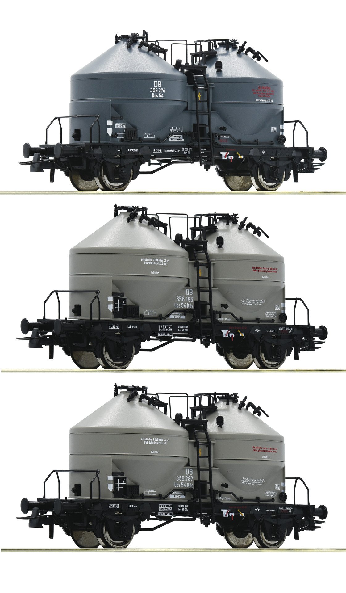 Roco 76093  3 piece set: Silo wagons, DB
