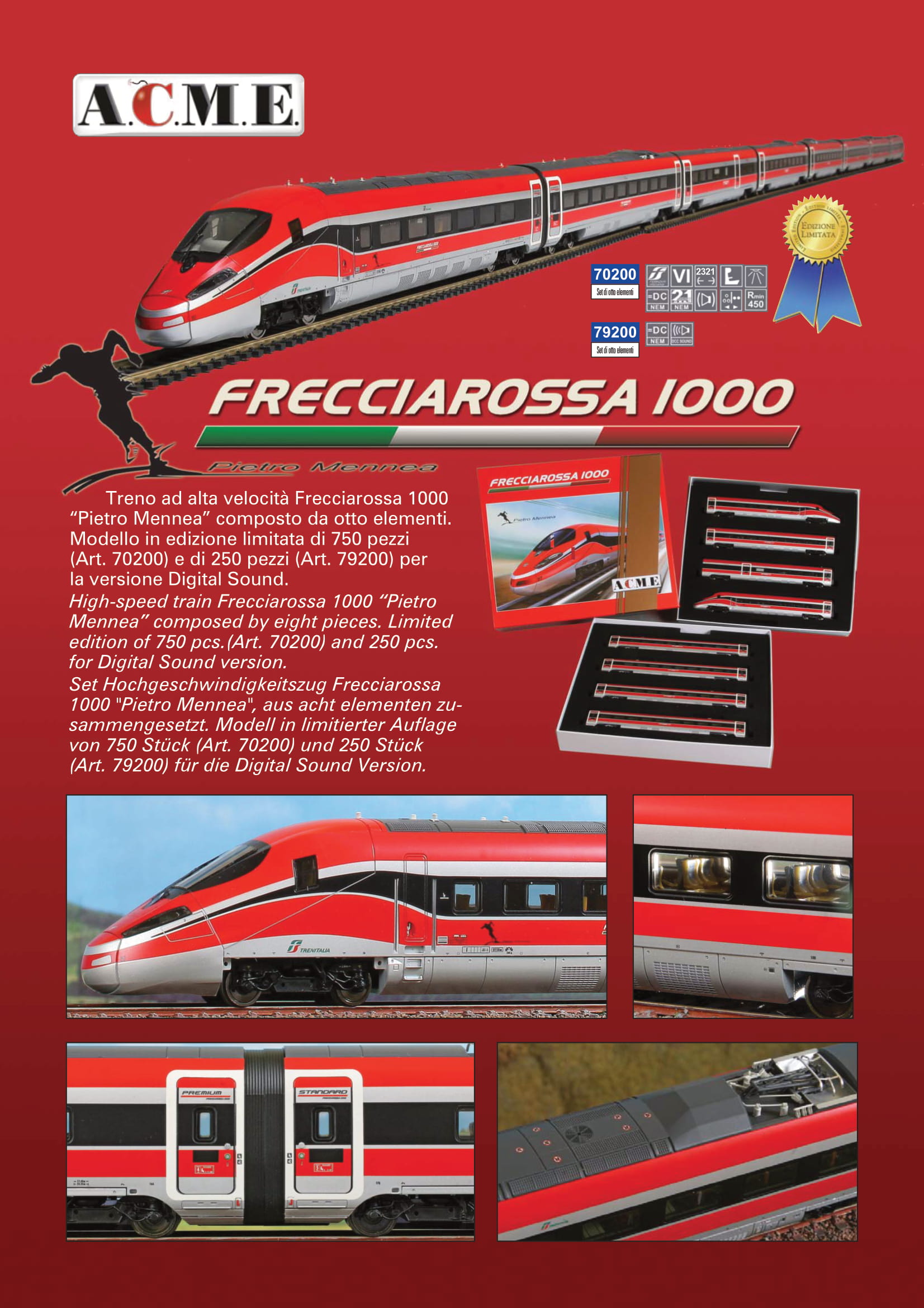 ACME 70200  ETR 400 - Frecciarossa 1000 High Speed train Set