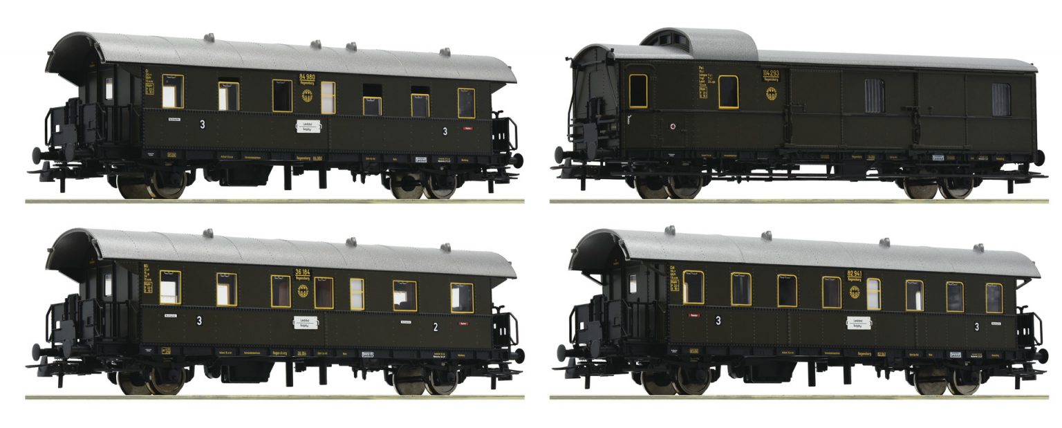 Roco 74102  4 piece set passenger coaches "Donnerbüchse", DRG