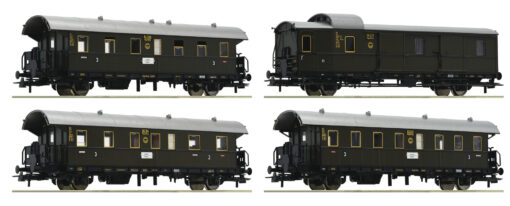 Roco 74102  4 piece set passenger coaches "Donnerbüchse", DRG
