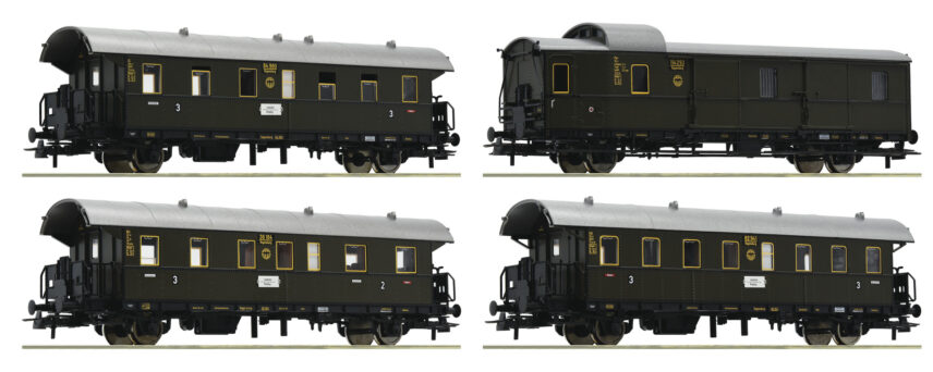 Roco 74102  4 piece set passenger coaches "Donnerbüchse", DRG