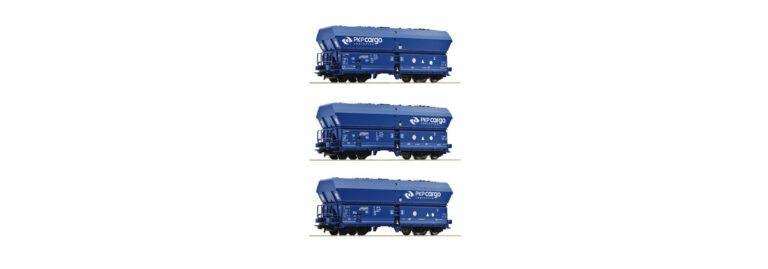 Roco 76046  3 piece set self unloading hopper wagons, PKP Cargo