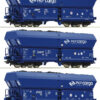Roco 76046  3 piece set self unloading hopper wagons, PKP Cargo