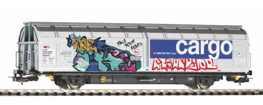 Piko 58966   Open-top sliding wall wagon with graffiti, SBB