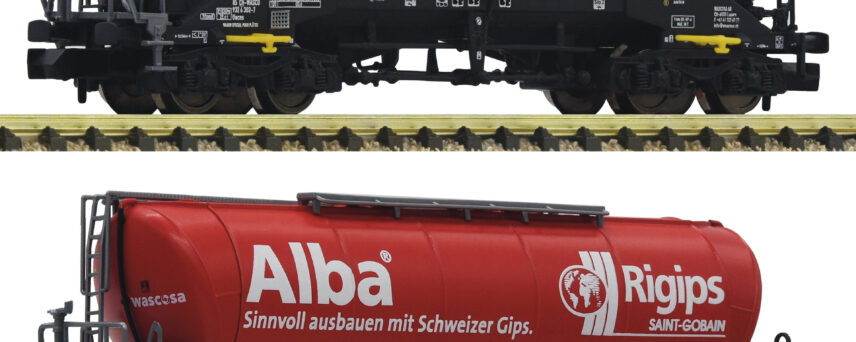 FLEISCHMANN 848904  2-piece set silo wagons, Rigips/Wascosa