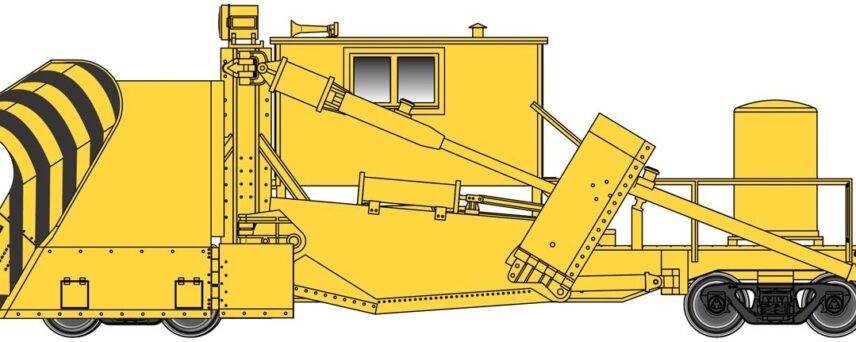 Walthers Proto 110126  Jordan Spreader,  Yellow (Painted, Unlettered)