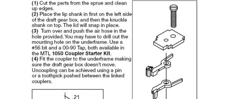 Micro Trains 102301  N True Scale Long Shank Coupler (2 pr)