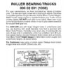 Micro Trains 00302031 (1030)   N Roller Bearing Trucks w/ short ext. couplers (1 pr)
