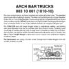 Micro Trains 00310001 (1010-10)   N Arch Bar Trucks w/short ext. couplers (10 pr)