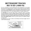 Micro Trains 00310021 (1000-10)   N Bettendorf Trucks w/ short ext. couplers (10 pr)