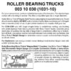 Micro Trains 00310030 (1031-10)   N Roller Bearing Trucks w/o couplers (10 pr)