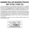 Micro Trains 00310041 (1035-10)   N Barber Roller Bearing Trucks w/ short ext. couplers (10 pr)