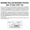 Micro Trains 00310042 (1037-10)   N Barber Roller Bearing Trucks w/ med. ext. couplers (10 pr)