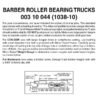 Micro Trains 00310044 (1038-10)   N Barber Roller Bearing Trucks w/ long ext. couplers (10 pr)