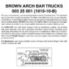 Micro Trains 00325001 (1010-10B)   N BROWN Arch Bar w/short ext. couplers (10 pr)