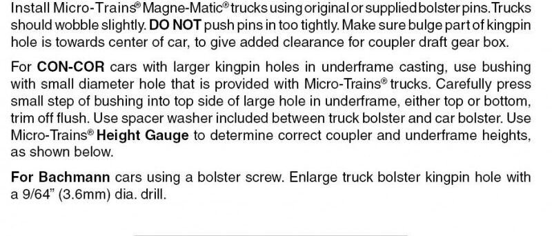 Micro Trains 00325011 (1052-10B)   N Brown Andrews Trucks w/ short ext. couplers (10 pr)