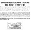 Micro Trains 00325021 (1000-10B)   N Brown Bettendorf Trucks w/short ext. couplers (10 pr)