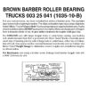 Micro Trains 00325041 (1035-10B)  N Brown Barber Roller Bearing Trucks w/ short ext. couplers (10 pr)