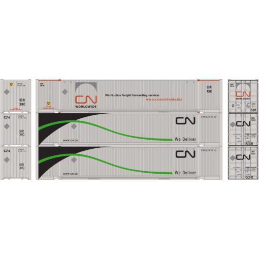 Athearn 26679  HO 53’ Jindo Containers, CNRU (3 Pack)