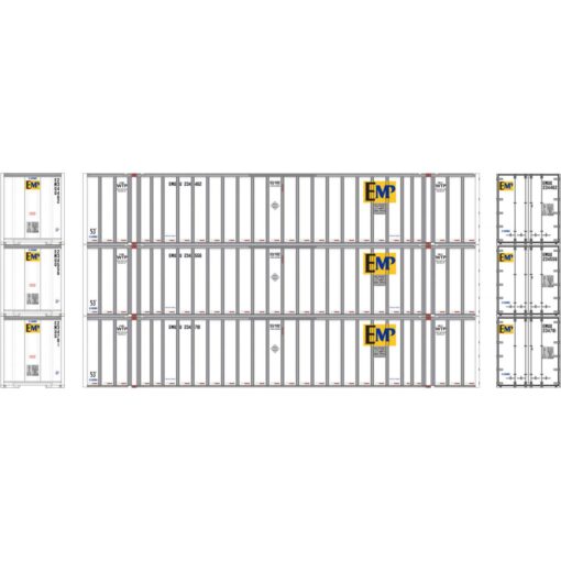 Athearn 17651  53’ Stoughton Container, EMHU (3 Pack)