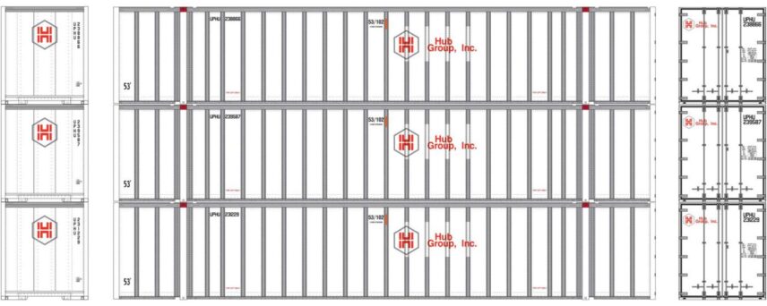 Athearn 17654  53’ Stoughton Container, UPHU (3 Pack)