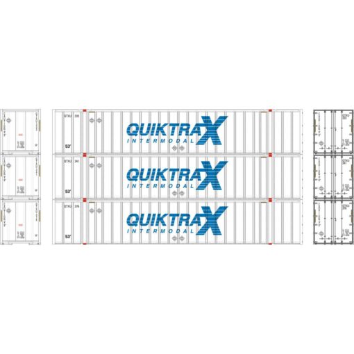 Athearn 72782  53’ Stoughton Container, QTXU (3 Pack)
