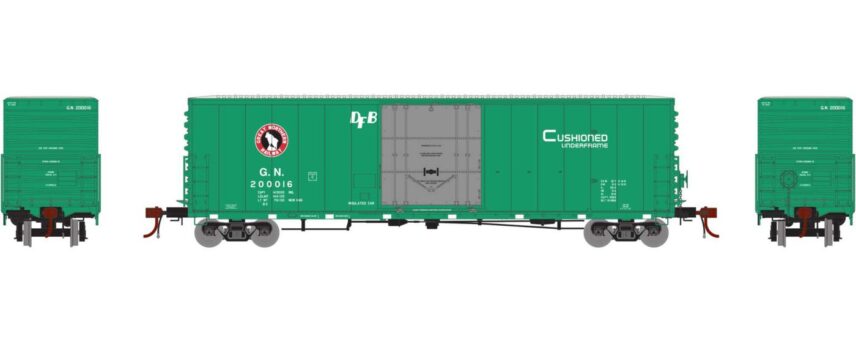 Athearn Genesis 26784	 50’ PC&F 10’ Plug Door Box, GN #200016