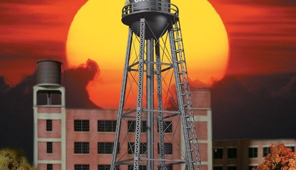 Walthers Cornerstone 3832  City Water Tower - Assembled - Black