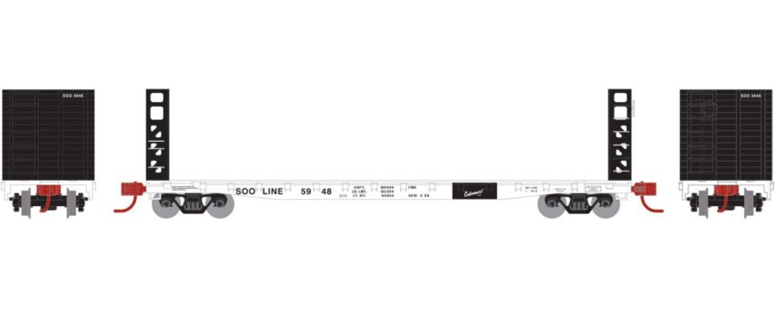 Athearn 24309   N 53’ GSC Bulkhead Flat, Soo Line #5948