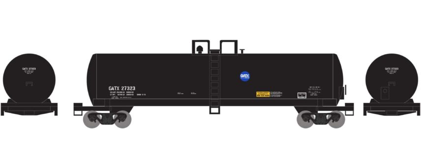 Athearn 13707   N 50′ RTC 20,000 Gallon Tank Car, GATX Service Driven #27323