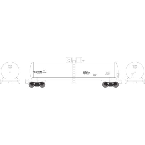 Athearn 13715   N 50′ RTC 20,000 Gallon Tank Car, GATX White #44001