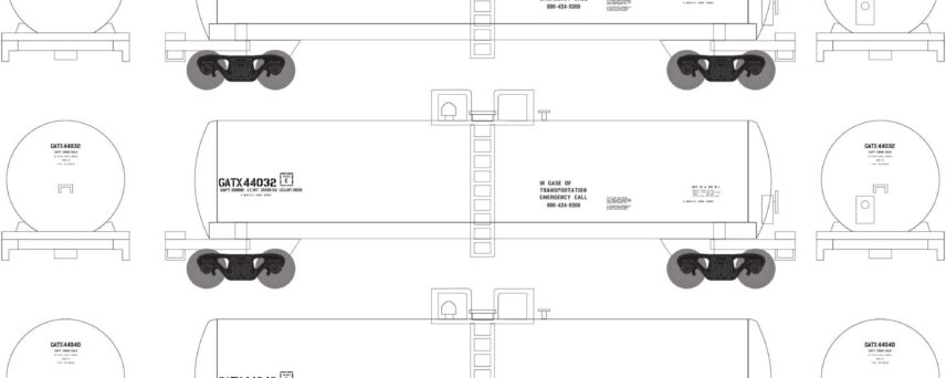 Athearn 13718   N 50′ RTC 20,000 Gallon Tank Car, GATX White (3 Pack) #44013, 44032, 44040