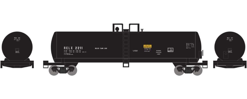 Athearn 13723   N 50′ RTC 20,000 Gallon Tank Car, RELX #2211