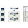 Athearn 17728  N 20’ Reefer Container, CMA CGM (3 Pack)