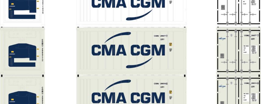 Athearn 17728  N 20’ Reefer Container, CMA CGM (3 Pack)
