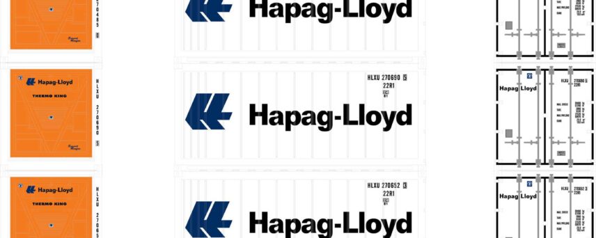 Athearn 17733  N 20’ Reefer Container, Hapag-Lloyd (3 Pack)