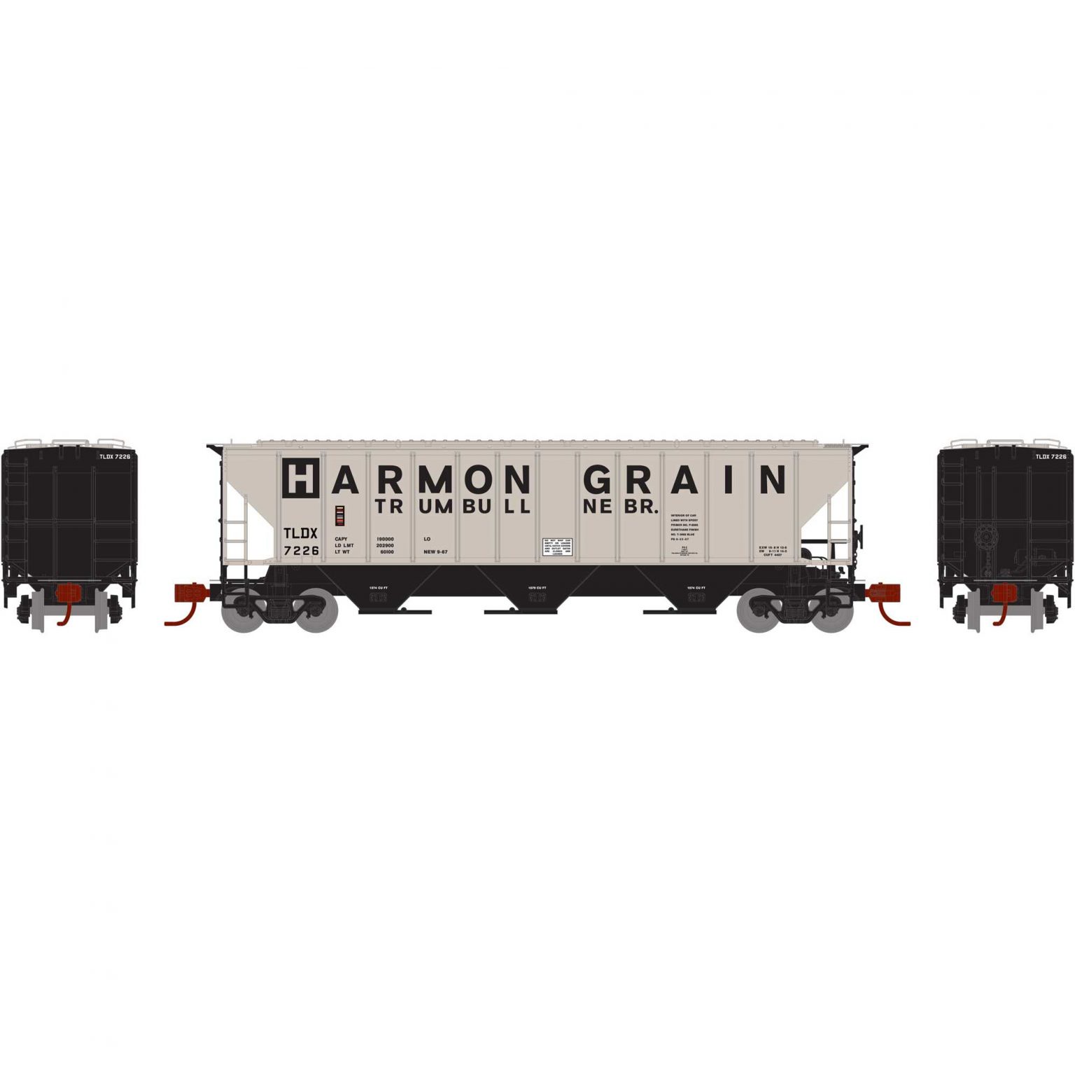 Athearn 27420   N PS 4427 Covered Hopper TLDX Harmon Grain #7226