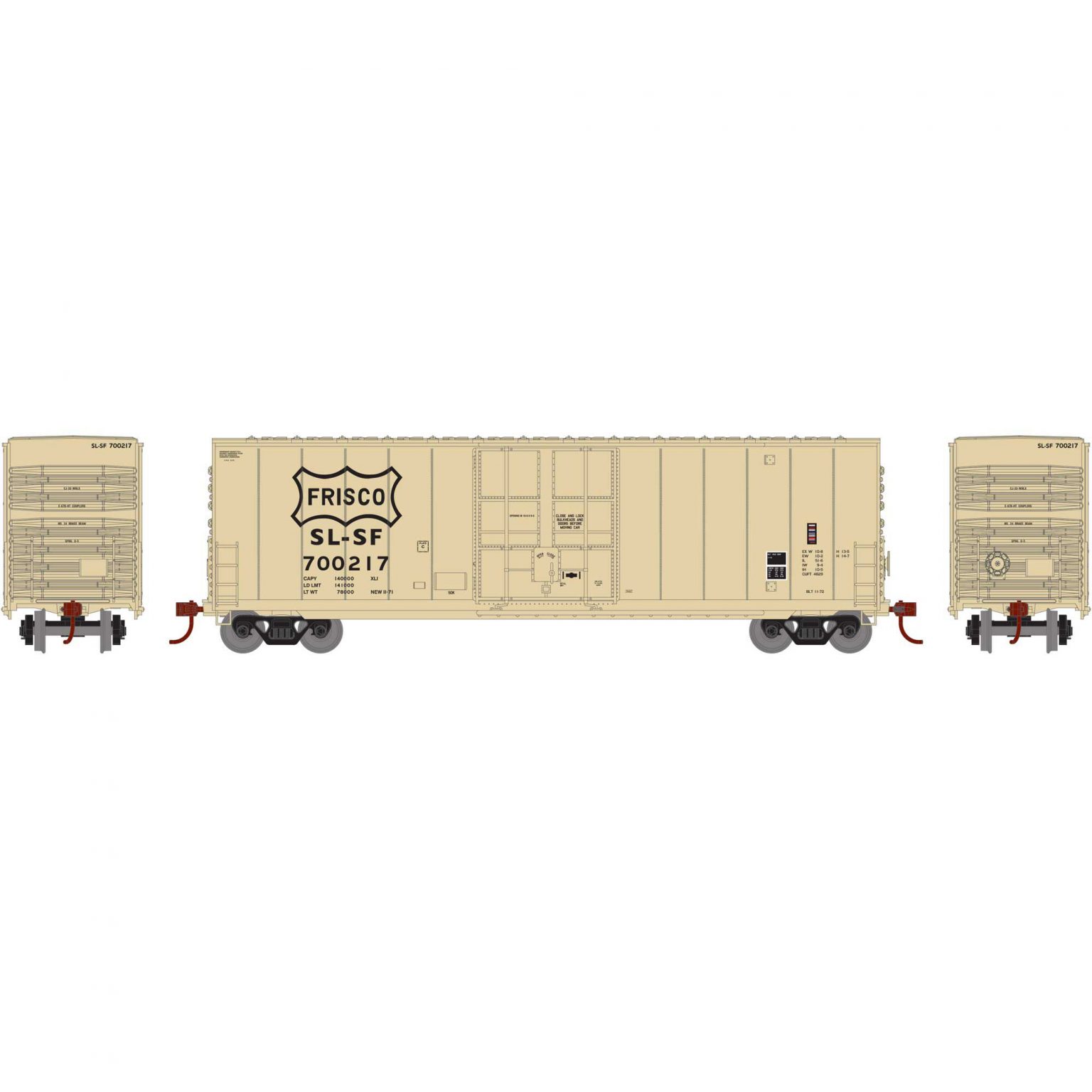 Athearn 1419  50' HC Plug Door Box, Frisco