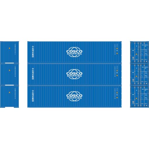 Athearn 17436  N 40' Corrugated HC Container, Cosco  (3 Pack)