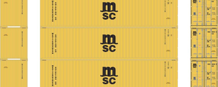 Athearn 17442  N 40' Corrugated HC Container, MSC  (3 Pack)