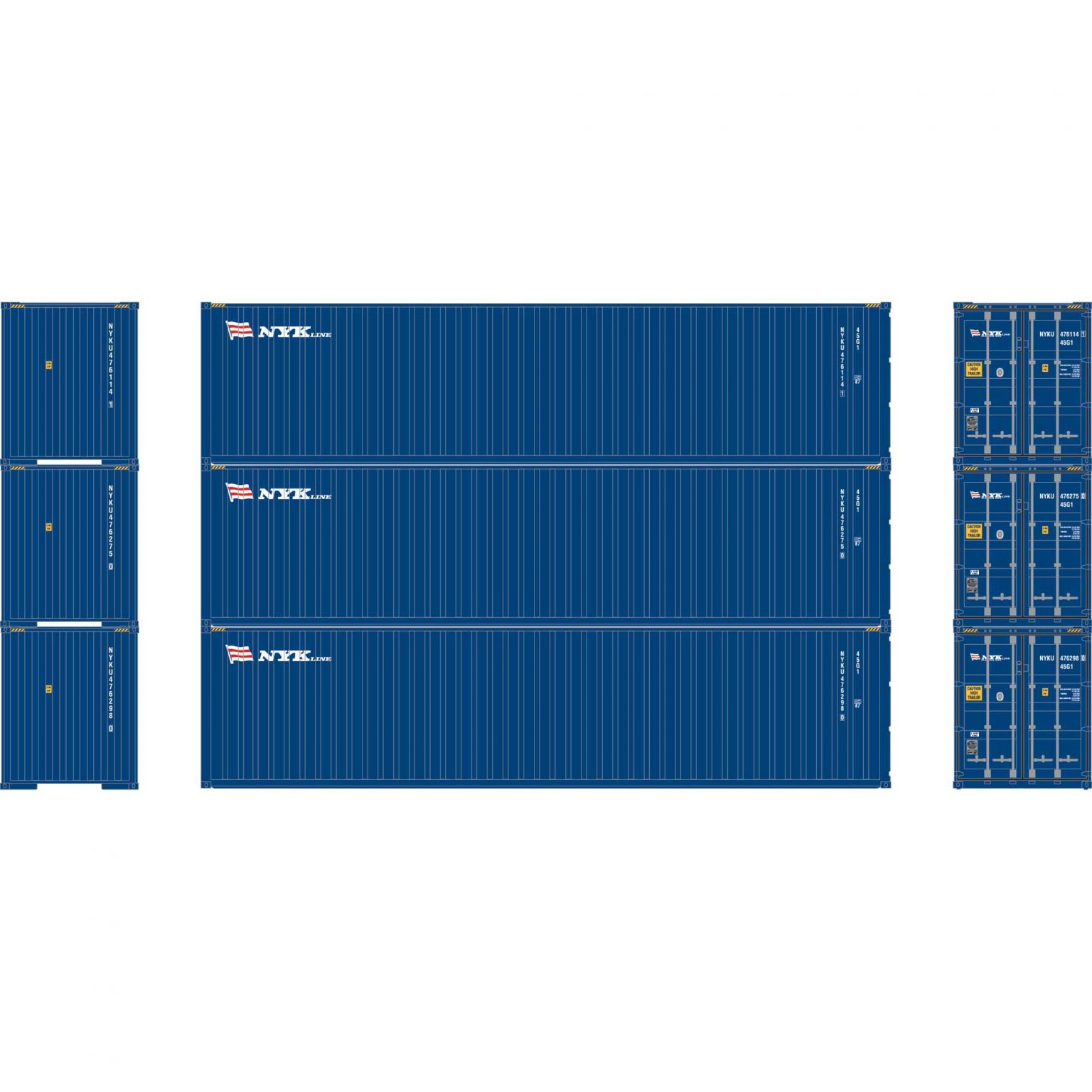 Athearn 17444  40' Corrugated HC Container, NYK  (3 Pack)