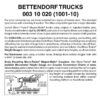 Micro Trains 00310020 (1001-10)   N Bettendorf Trucks w/o couplers (10 pr)