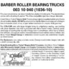 Micro Trains 00310040 (1036-10)   N Barber Roller Bearing w/o couplers (10 pr)
