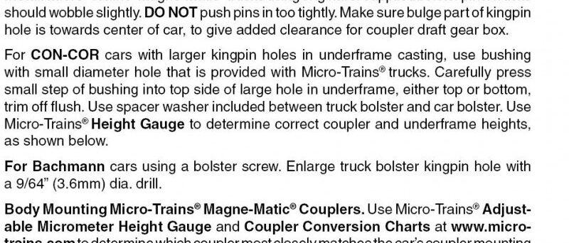 Micro Trains 00310040 (1036-10)   N Barber Roller Bearing w/o couplers (10 pr)