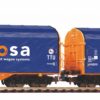 Piko 58396  Set of 2 sliding tarpaulin wagons, SBB Wascosa