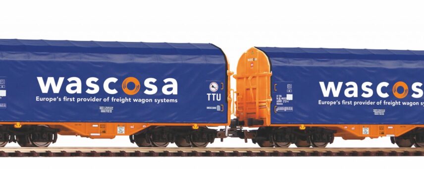 Piko 58396  Set of 2 sliding tarpaulin wagons, SBB Wascosa