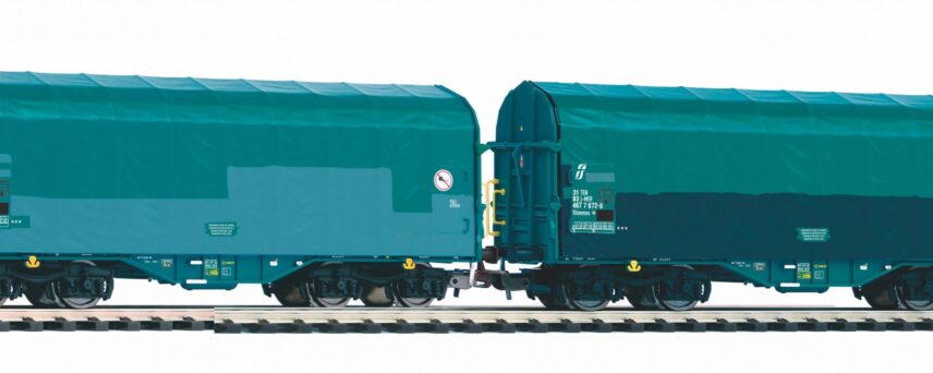 Piko 58397  Set of 2 sliding tarpaulin wagons, FS