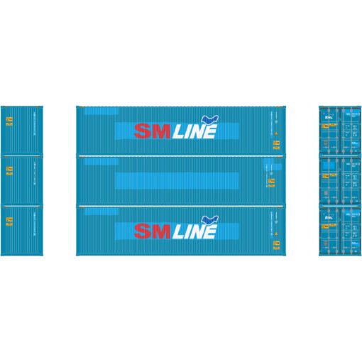Athearn 17644  N 40' High-Cube Container, SM Line  (3 Pack)